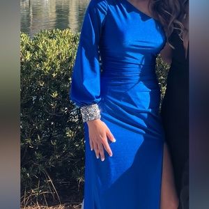 Beautiful Sherri Hill royal blue silk dress.
Originally over $500, asking $250